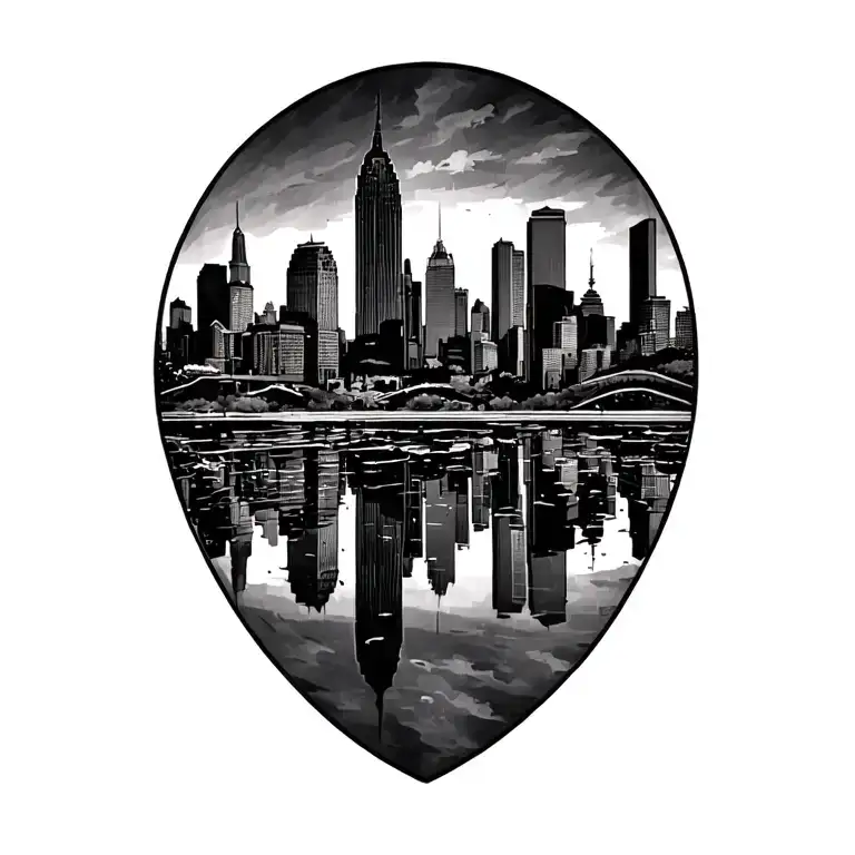 New York And Arizona Skylines Reflecting Each Other