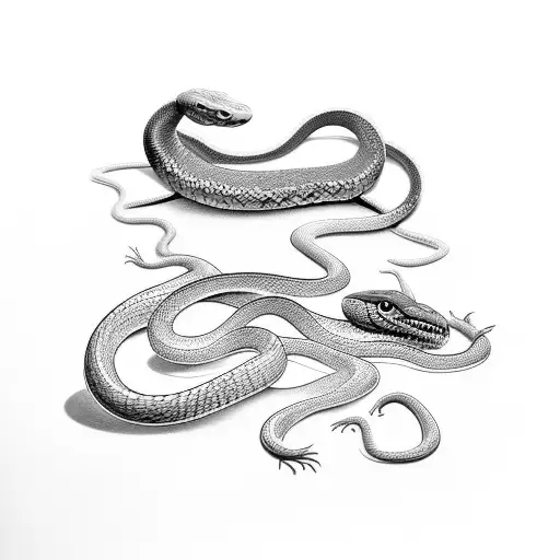 Snake With Scales And Shading