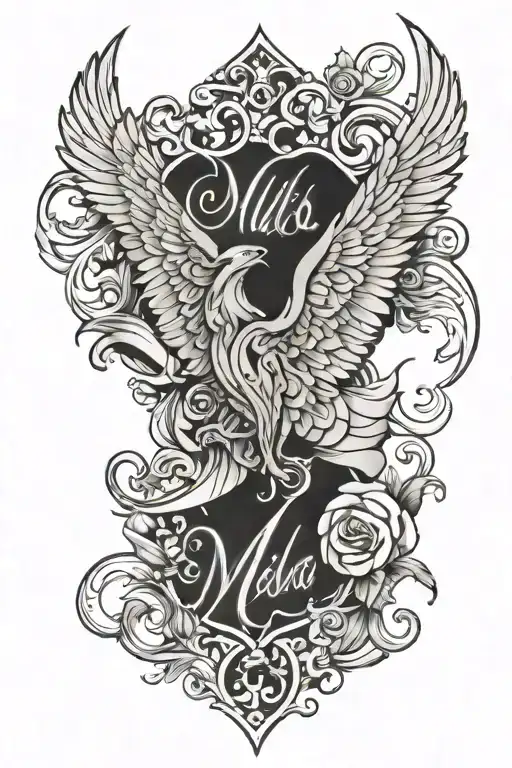 Men's Tattoo Black And White Dedicated To The Name Melisa