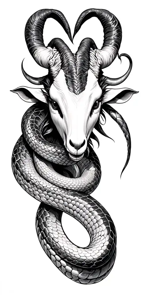 Snake Wearing Goat Mask