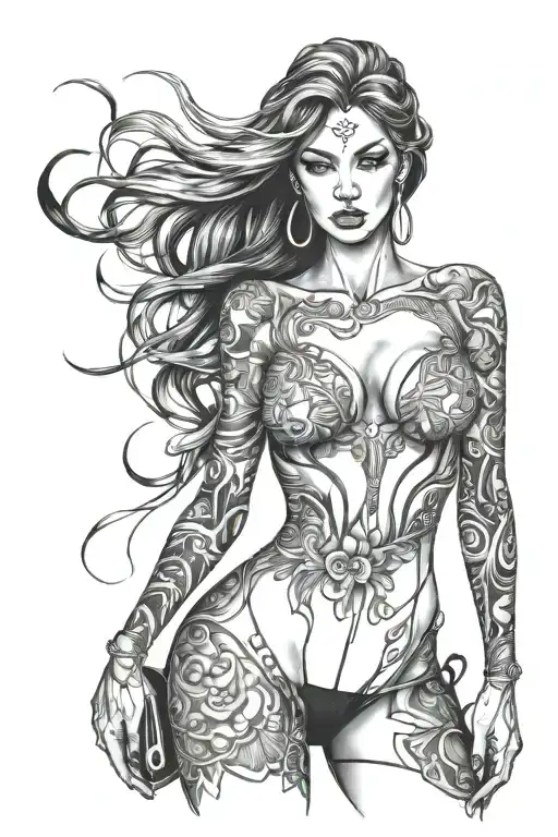 Sexy Girl And Female Full Body