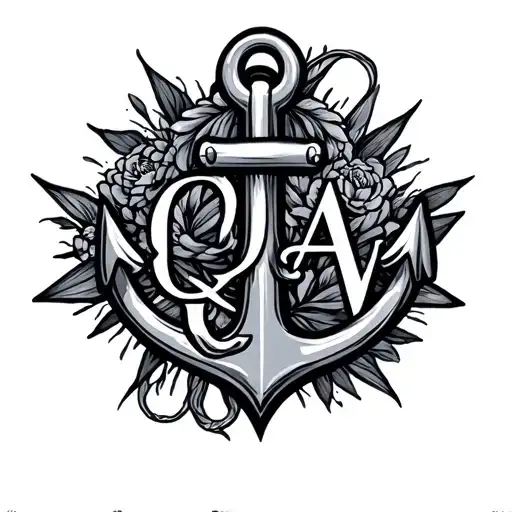 Anchor With Initals Q A W