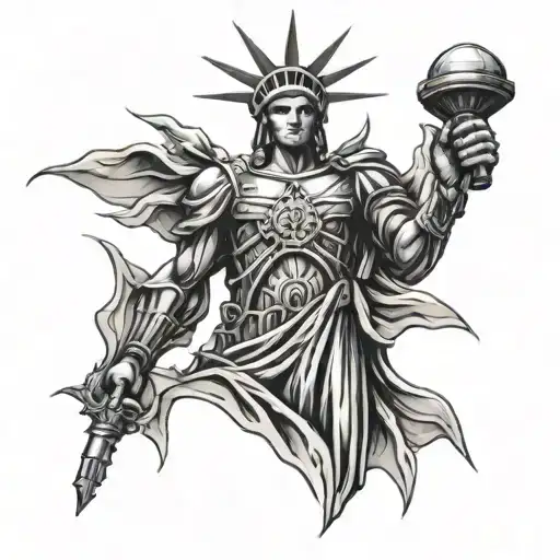 Evil Robot Statue Of Liberty