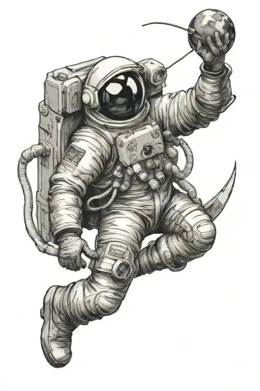 Cosmonaut On Moon Fishing The Earth
