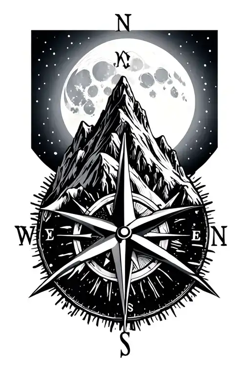 Compass Mountain Moon