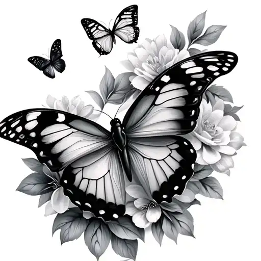 Butterflies And Floral