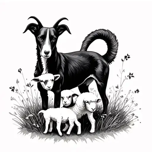 Sheep Goat Kelpie Dog Family Nature