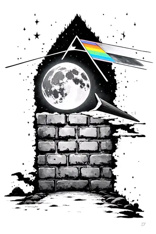 Pink Floyd Another Brick In The Wall And Prism And Moon