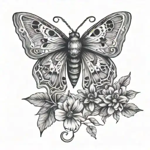 Moth With Plants Growing Around It In Space