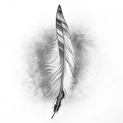 Feather With A Heart Inside The Feather