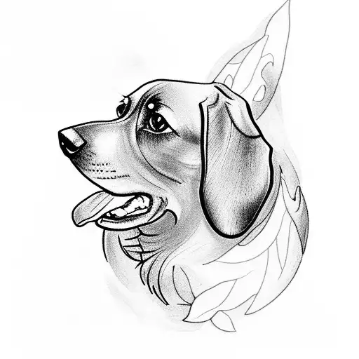 A Nature-inspired Tattoo Featuring A Dachshund Exploring A Lush Forest Setting