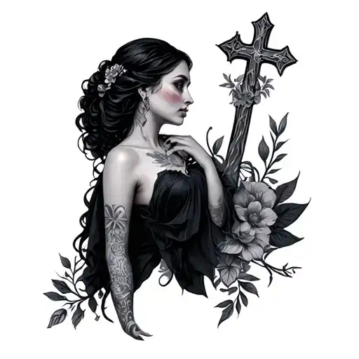 Female With Cross Intertwined