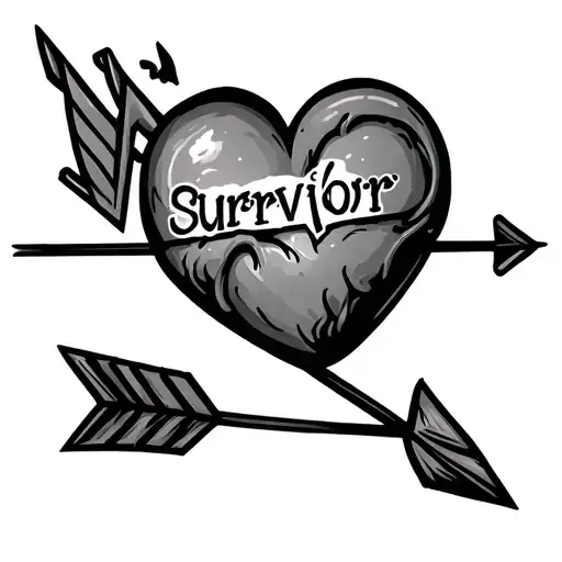 Arrow With Heartbeat As The String With The Word Survivor In The Middle Of The Heartbeat