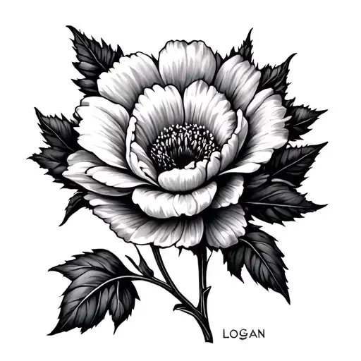 October Birth Flower With The Name Logan In The Stem