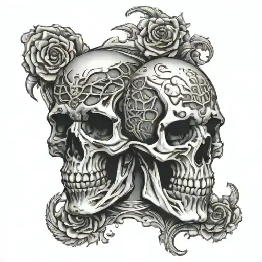 Web Skull Mirror Reflection