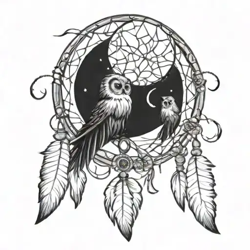 Waining Gibious Moon Dream Catcher Entangled