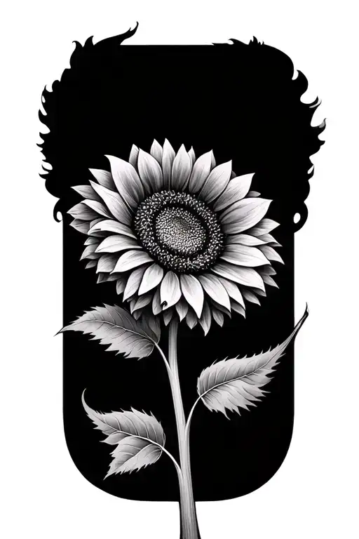Black And Grey Sunflower