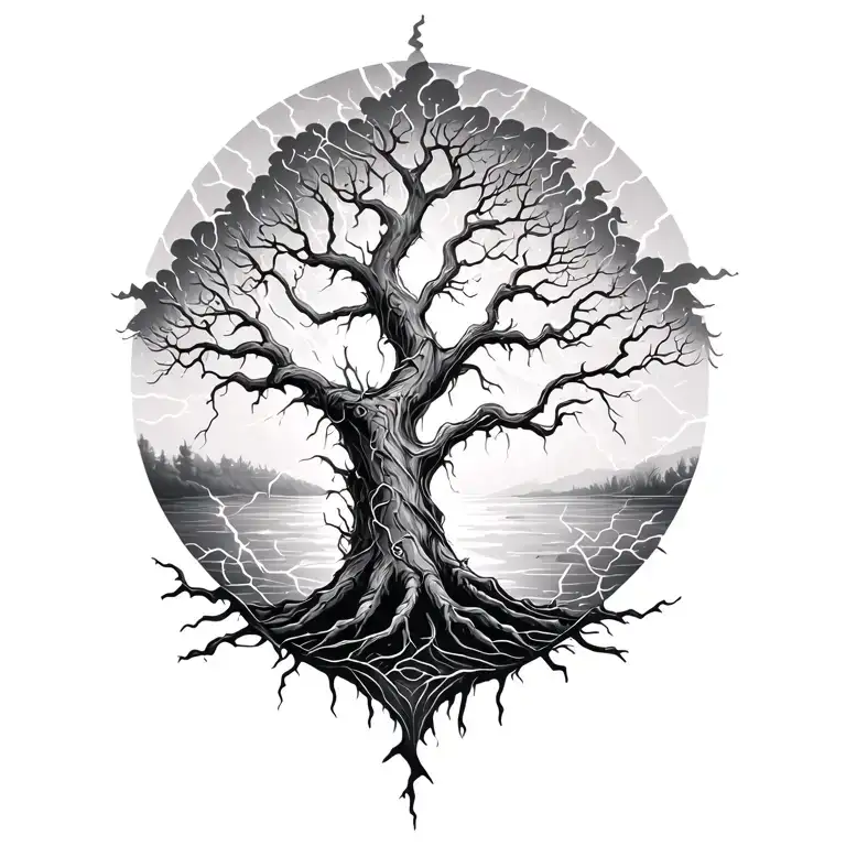 Tree Of Life Struck By Lightning