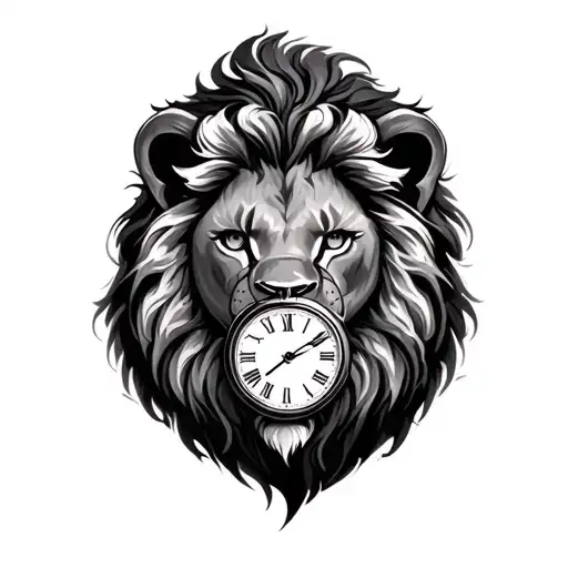 Lion With A Pocket Clock
