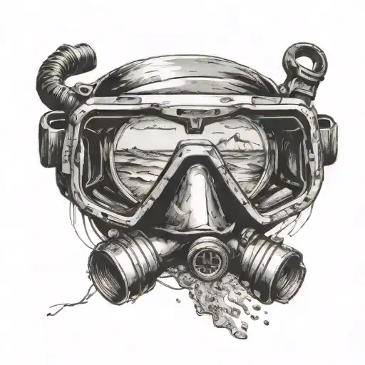 Diving Goggles With The Beach In Them Goes