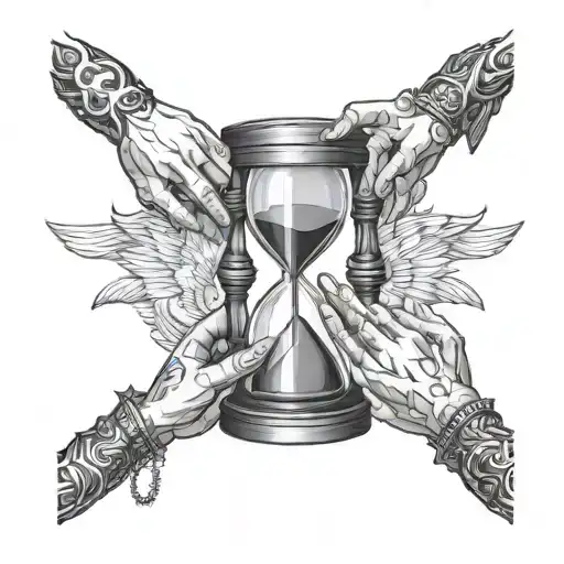 Hands Opening An Hourglass