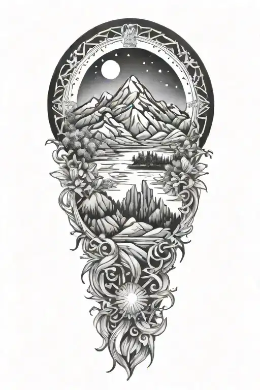 Virgo Zodiac Sign Surrounded My Mountain Range