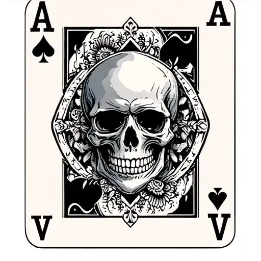 Ace Card With Skull