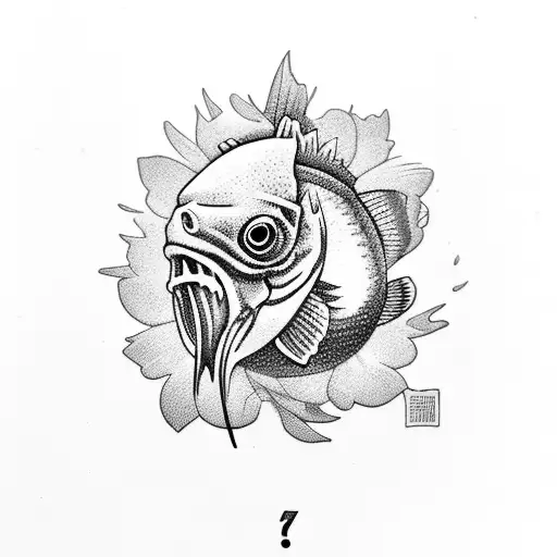 Beer Glass With Flowers And Fish Head