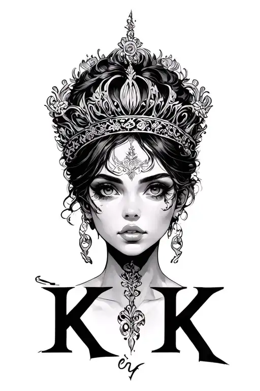 Kmk Letters Incorporated Into The Female