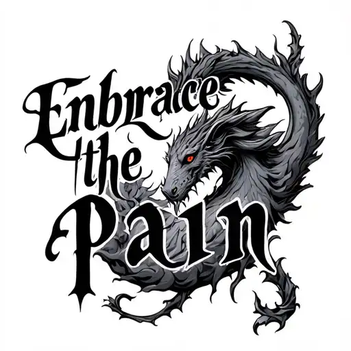 Embrace The Pain Quote With Mythical Creatures In The Style