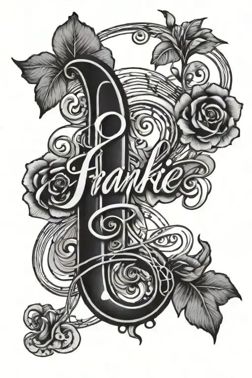 Frankie Name Cursive With Music Notes