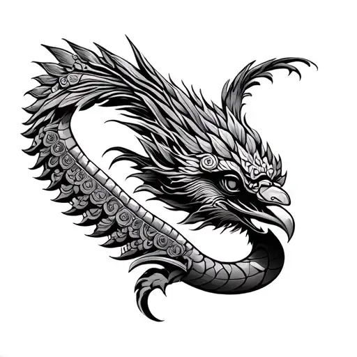 Black And White Quetzalcoatl Small