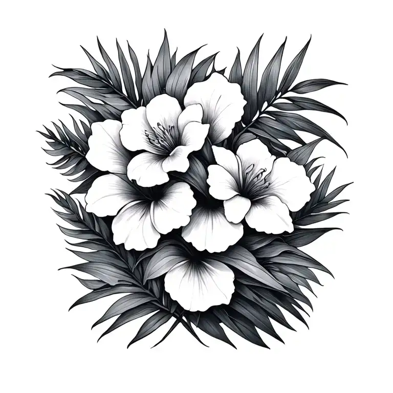 L And Palm And A Flower