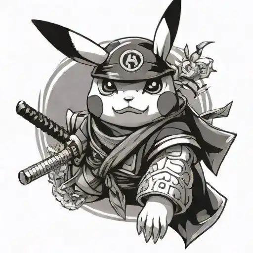 Pikachu Dressed As A Samurai