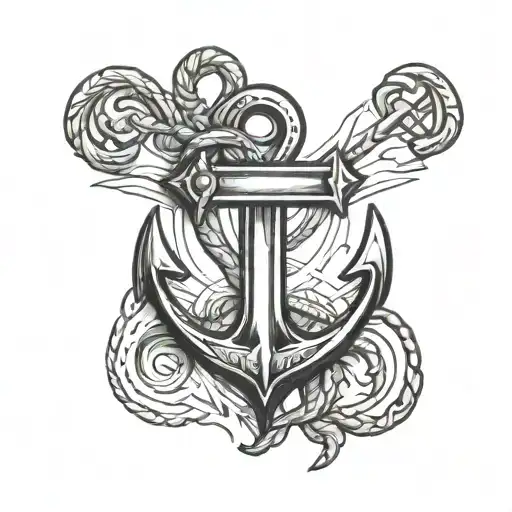Anchor Cross Tattoo Design Inspired