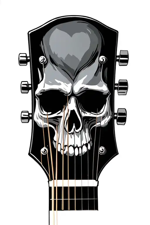 Skull Guitar Headstock 303