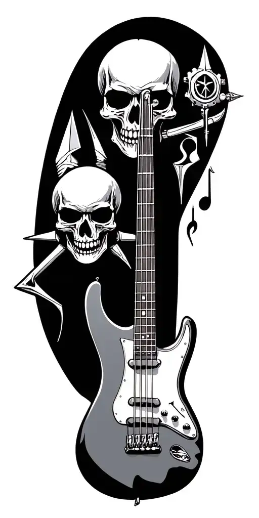 Skulls Music Bass Guitar Zelda Triforce Steampunk