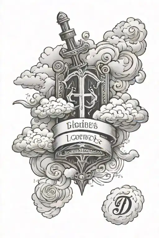 Clouds Surrounding A Bible Verse Written