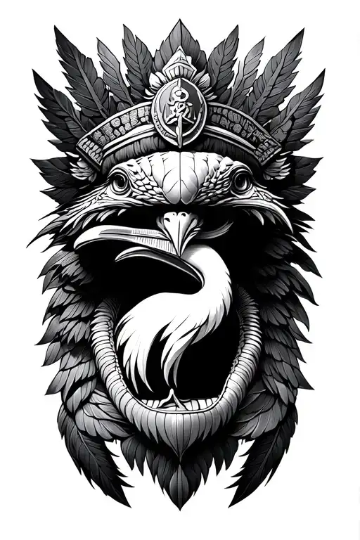 Make Me A Crane Of A Spanish Soldier Who In The Mouth Of The Crane The God Quetzacoatl