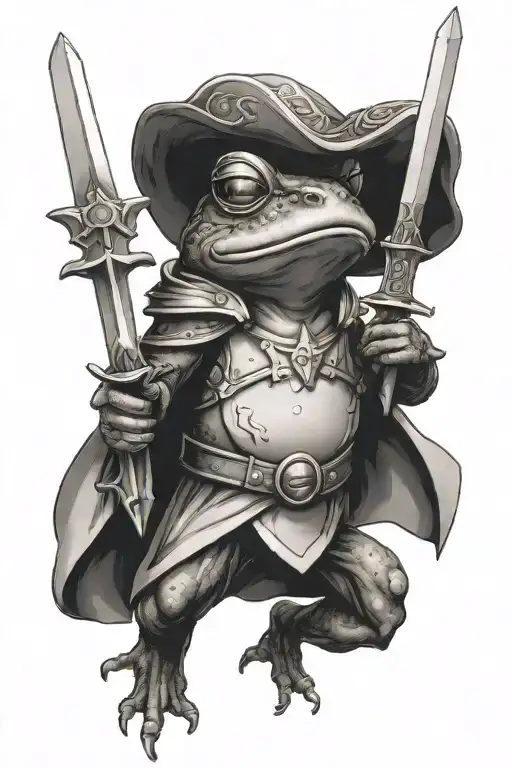 Frog Crusader With Sword And Shield