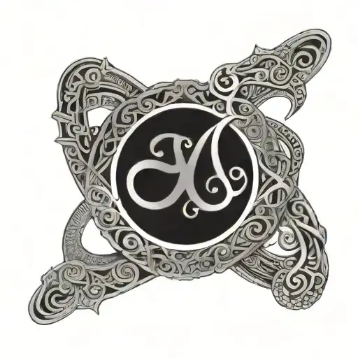 Infinity Symbol With A Gemini Sign And The Names Ja'hari And D'mari