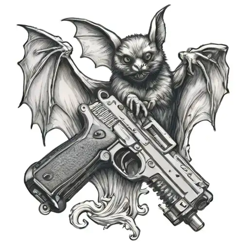 Bat Holding Ar Pistol