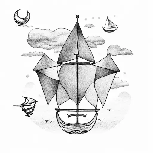 Sailboat In Vast Ocean Scneery