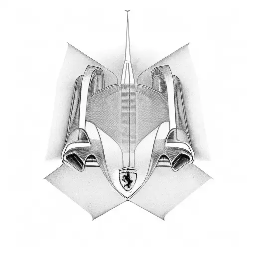 Line Work Of A Ferrari F1 Car