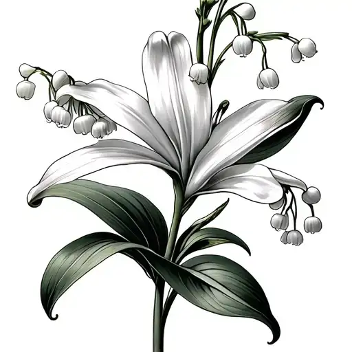 Lily Of The Valley Flower Stipple Shading