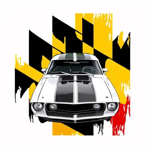 1970 Ford Mustang Fastback Maryland Flag Paint Job