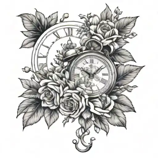 April And November Birth Flower Bouquet With Clock