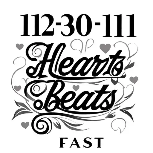 12-30-11 In Roman Numerals With The Words Hearts Beats Fast In Cursive Below