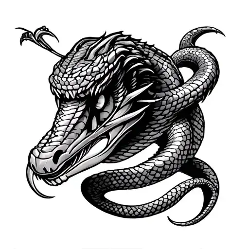 Cobra Royal Style Old School Tattoo In Color