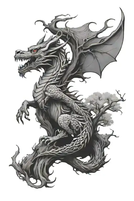 Tree Dragon Wolf Tall